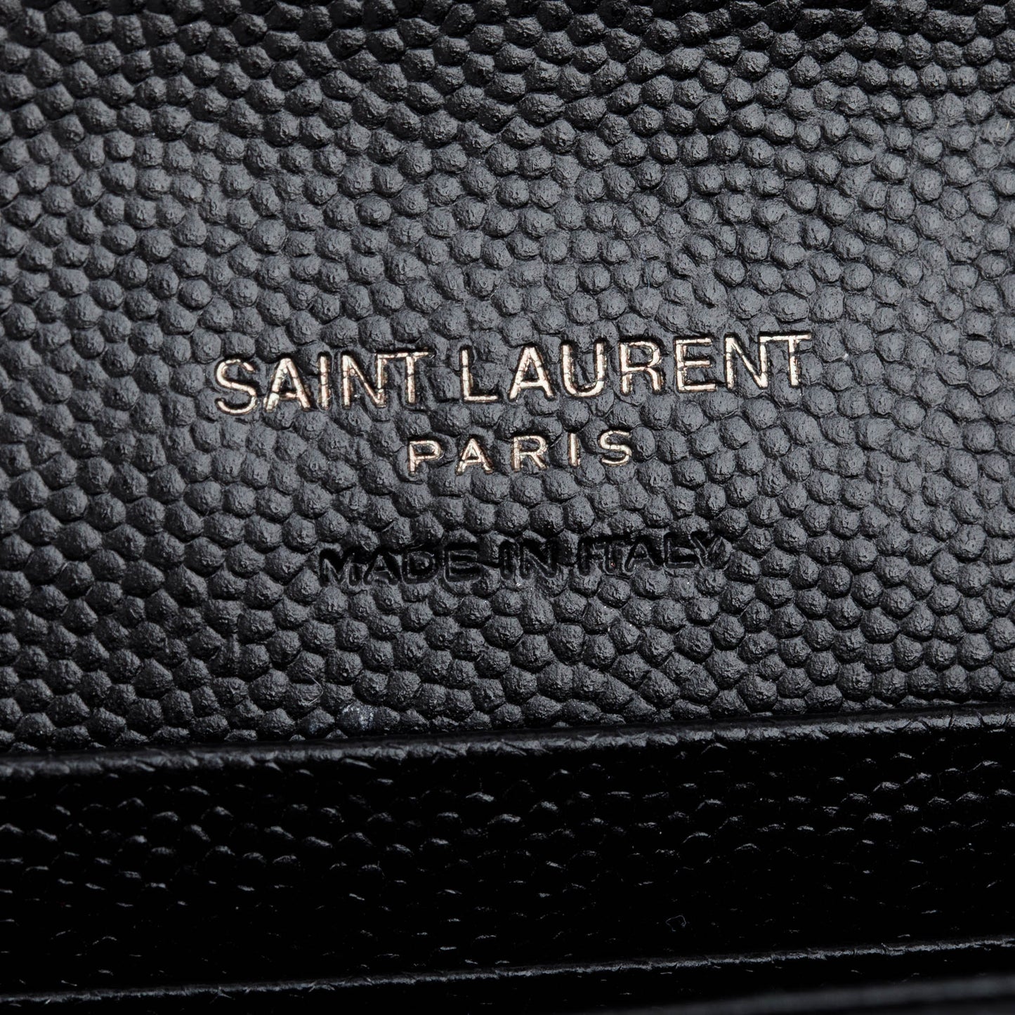 Saint Laurent Black Grain De Poudre Cassandre Matelasse Small Envelope Wallet