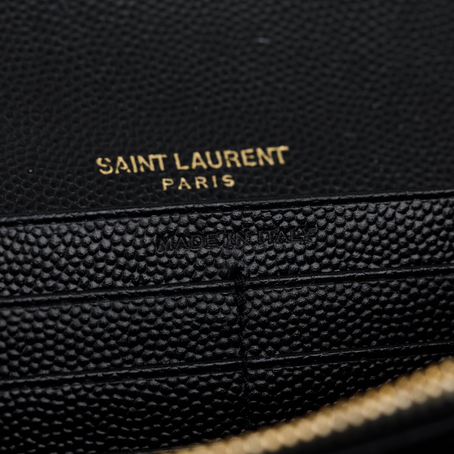 Saint Laurent Black Grain De Poudre Leather Cassandre Matelasse Large Flap Wallet