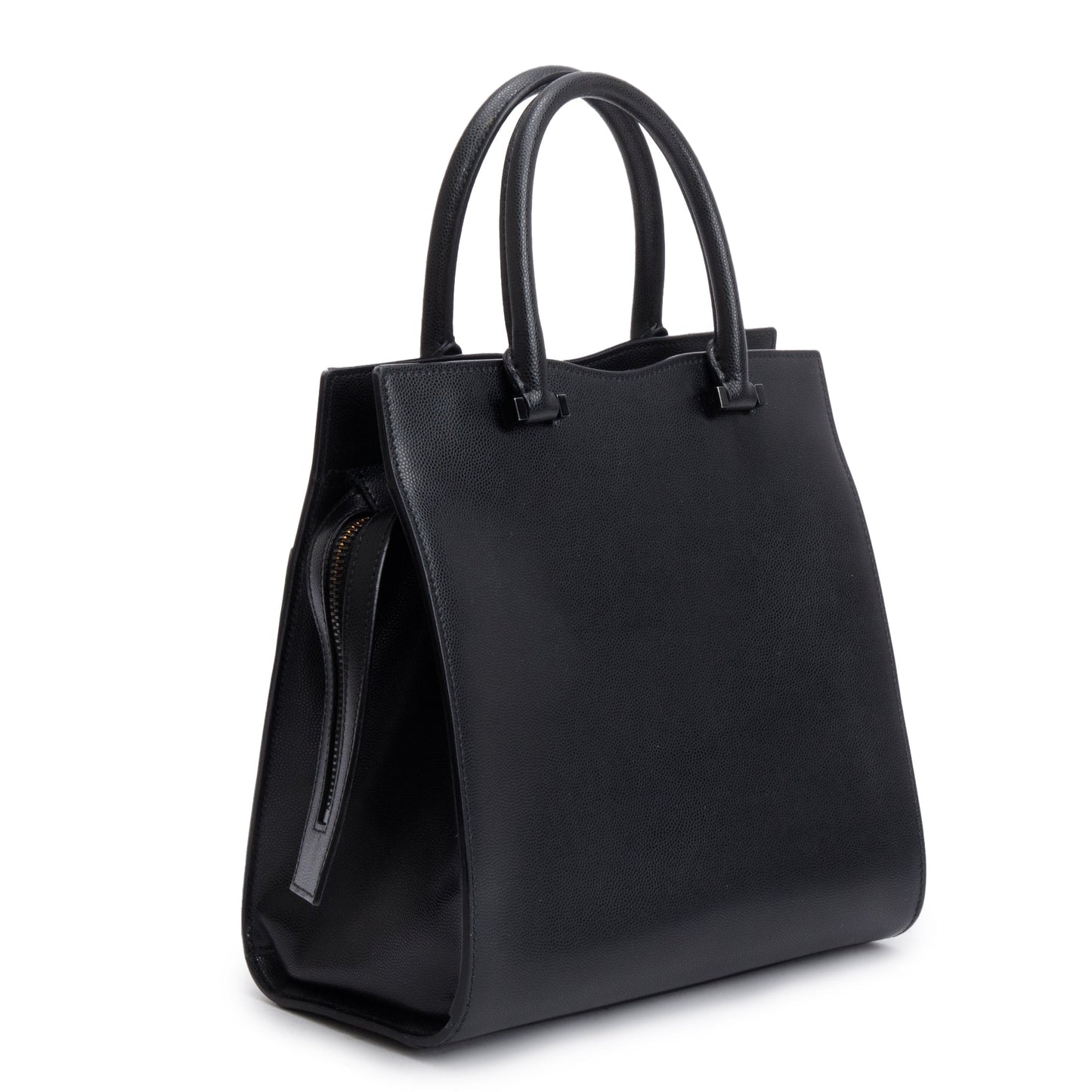 Saint Laurent Black Grain De Poudre Leather Small Uptown Tote