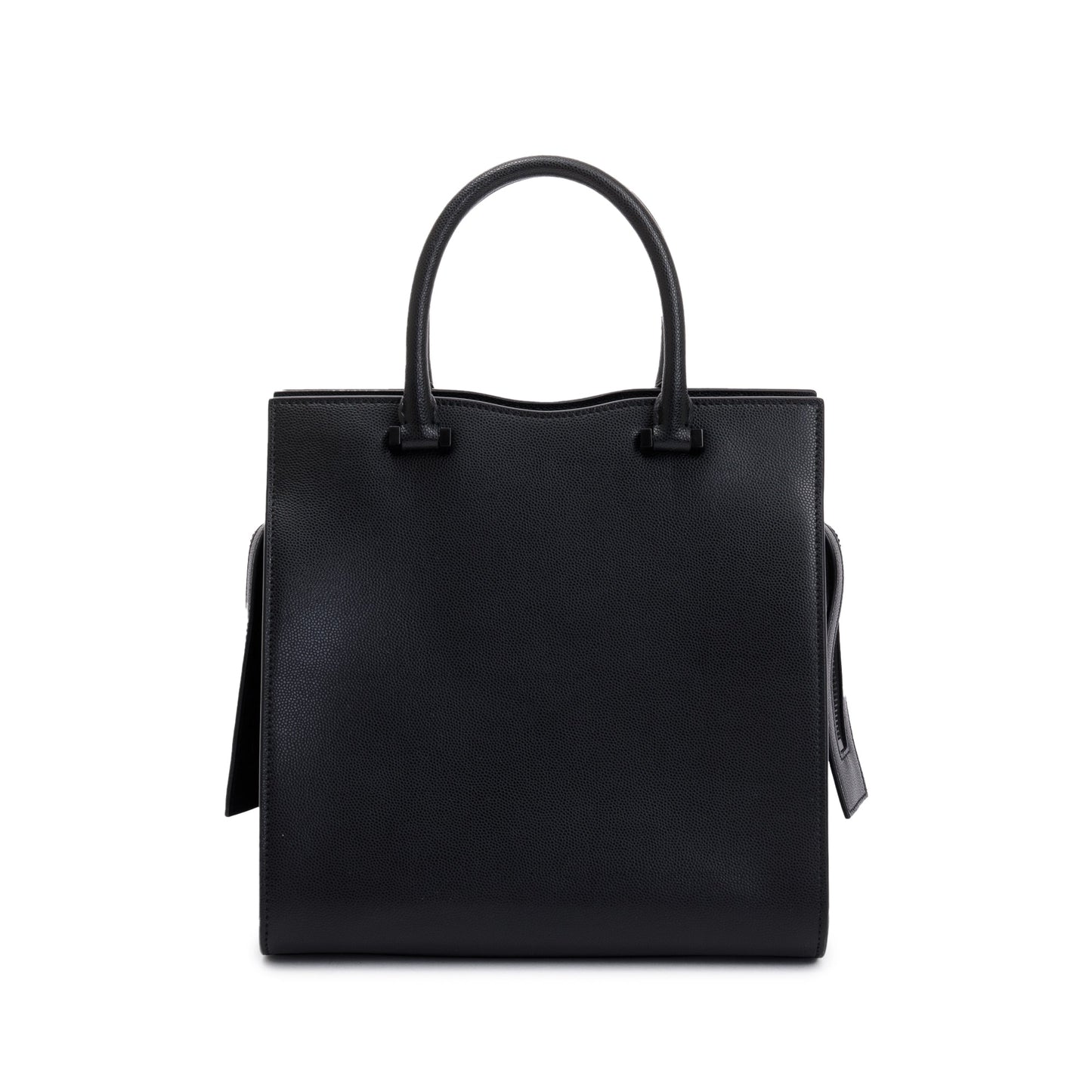 Saint Laurent Black Grain De Poudre Leather Uptown Tote with Pouch