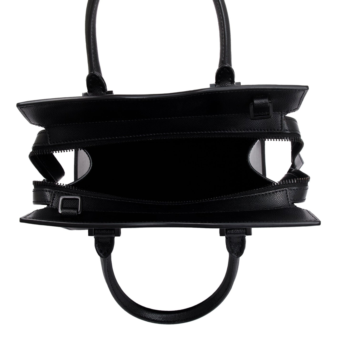 Saint Laurent Black Grain De Poudre Leather Uptown Tote with Pouch