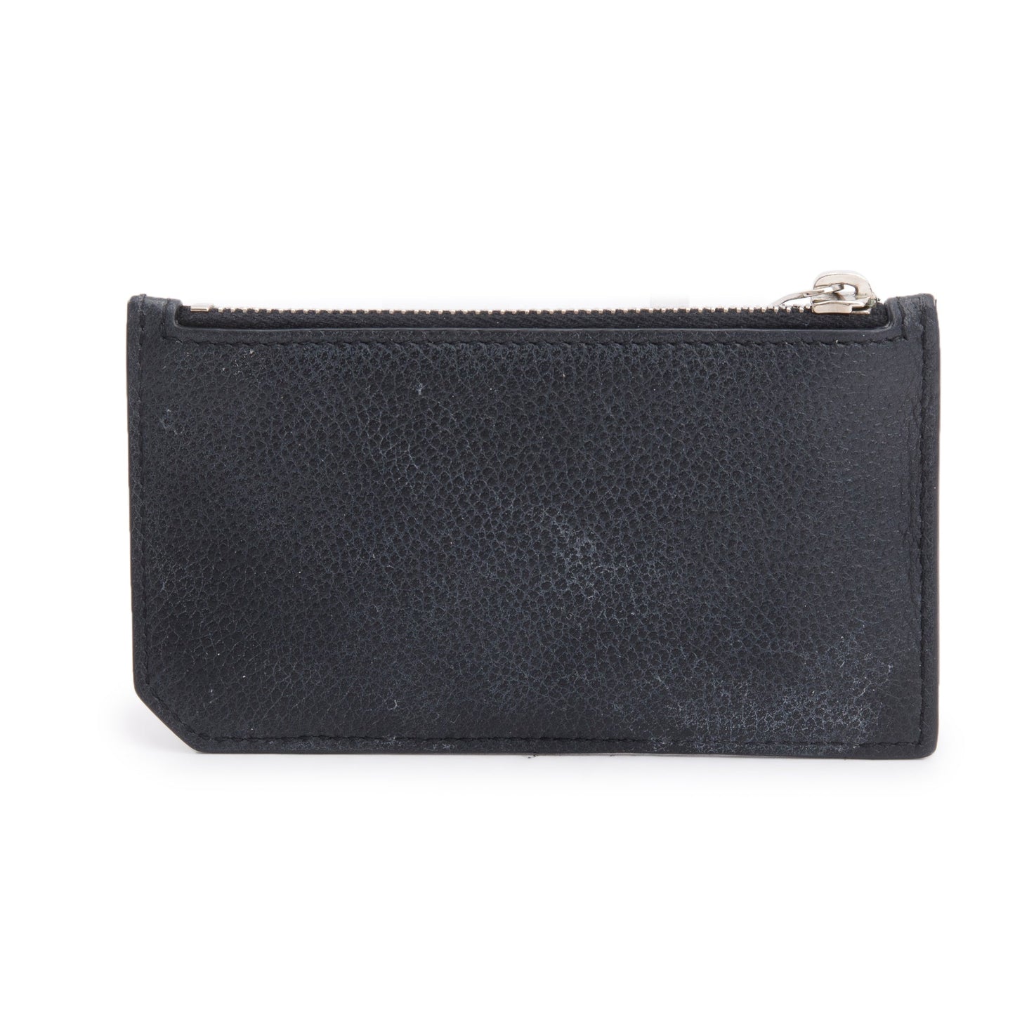 Saint Laurent Black Grain De Poudre Paris Fragments Zipped Card Case