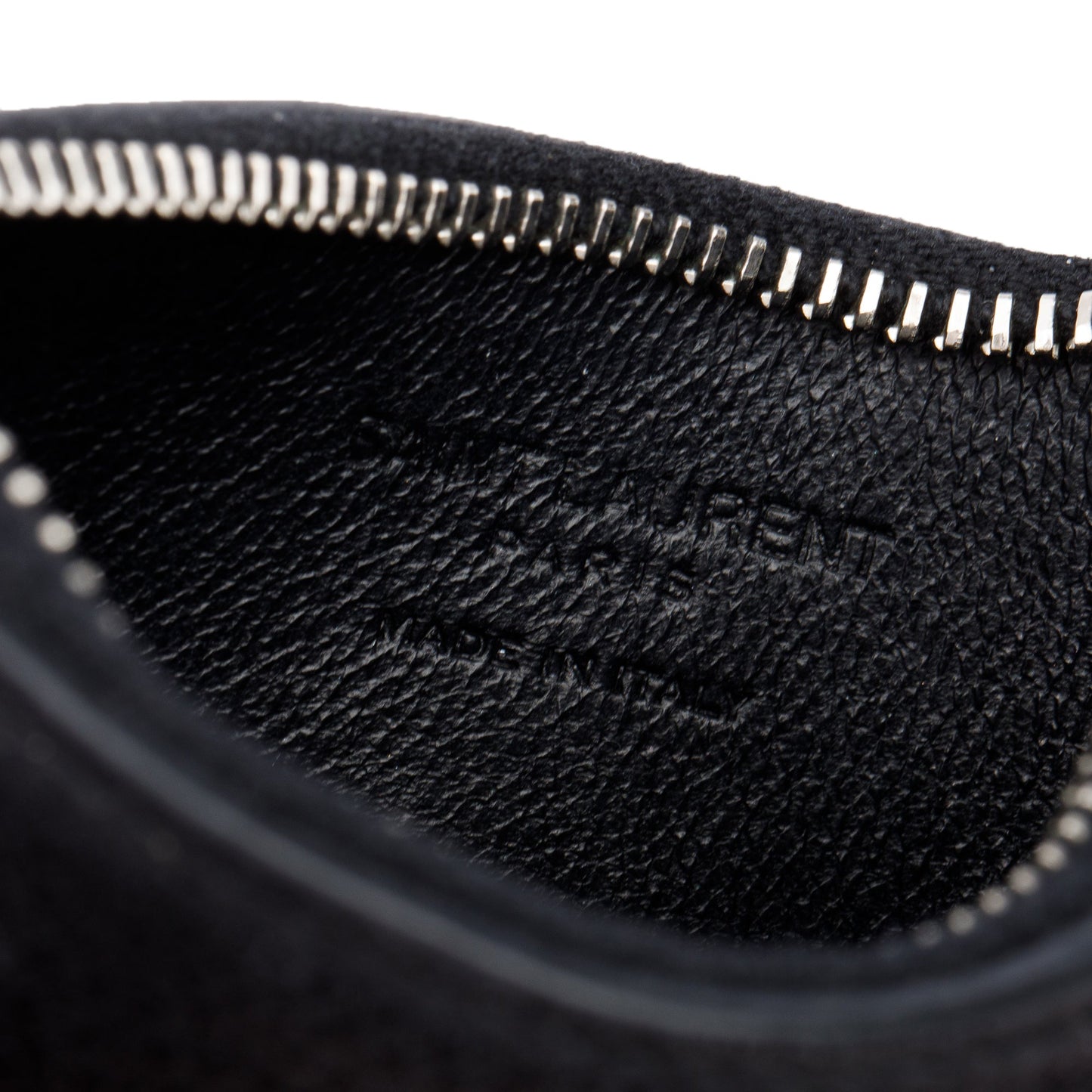 Saint Laurent Black Grain De Poudre Paris Fragments Zipped Card Case
