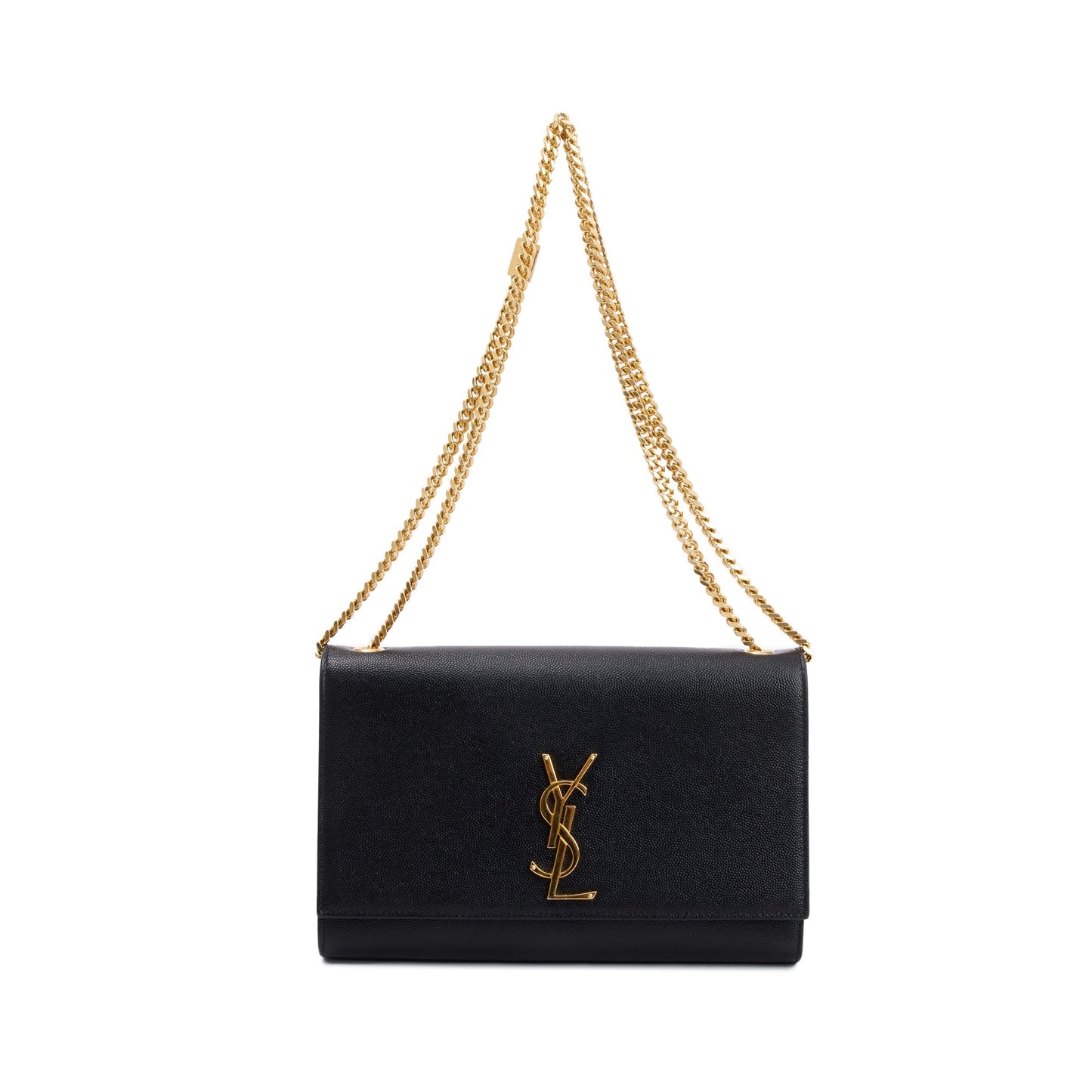 Saint Laurent Black Grained De Poudre Leather Medium Kate Bag