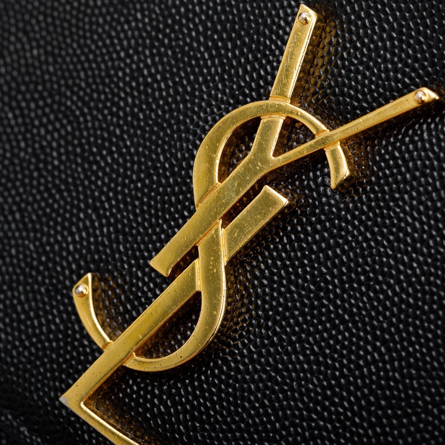 Saint Laurent Black Grained De Poudre Leather Medium Kate Bag