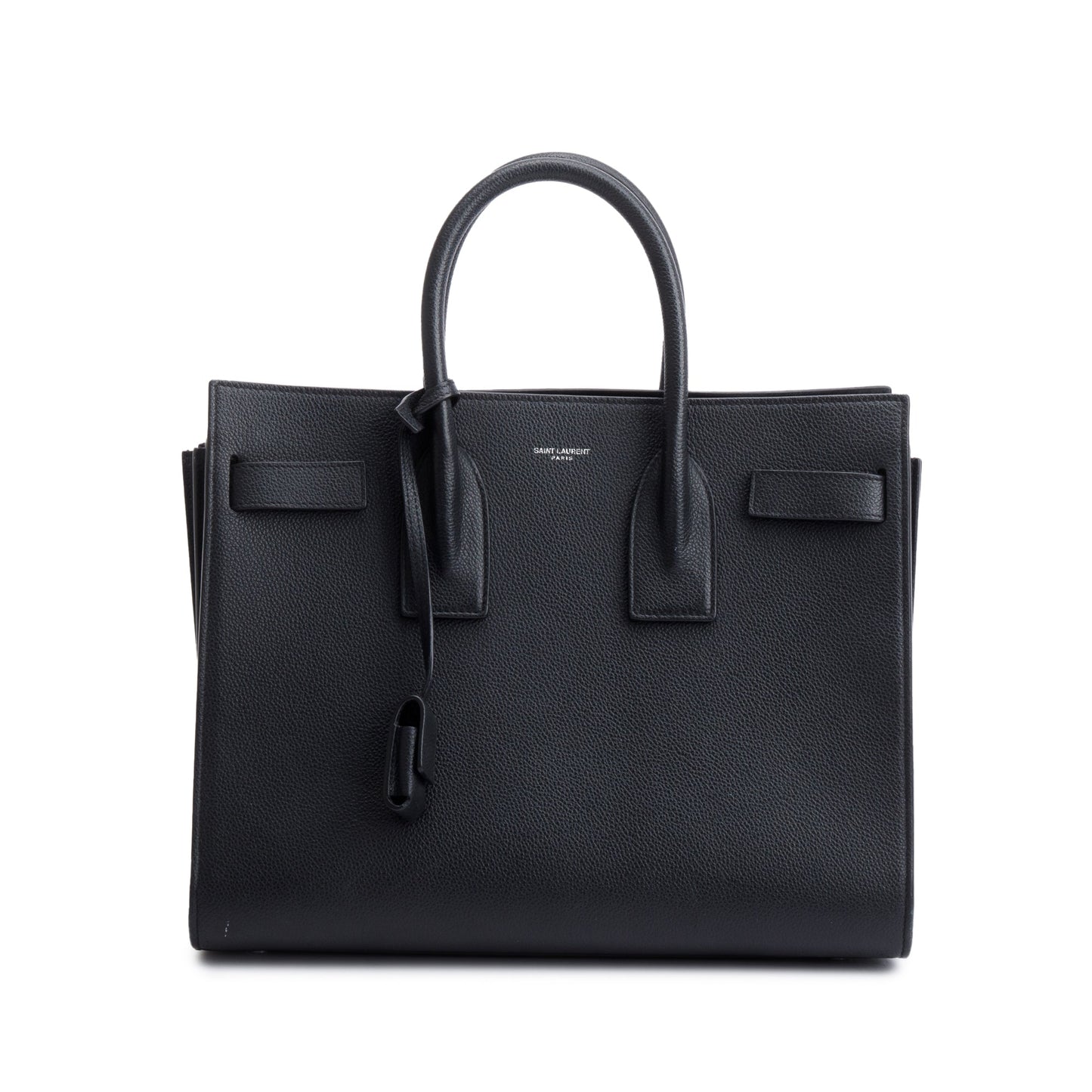 Saint Laurent Black Grained Leather Small Sac De Jour