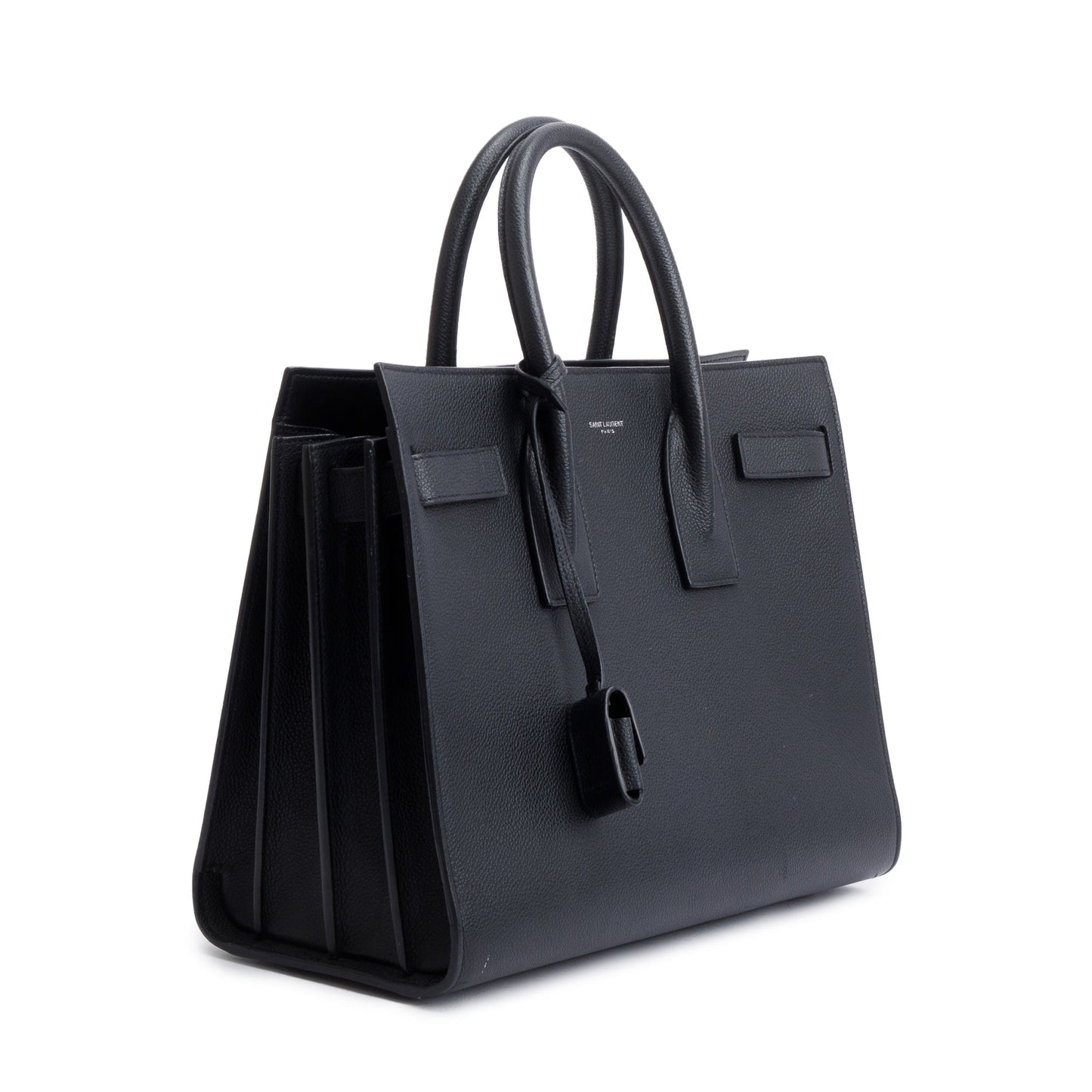 Saint Laurent Black Grained Leather Small Sac De Jour