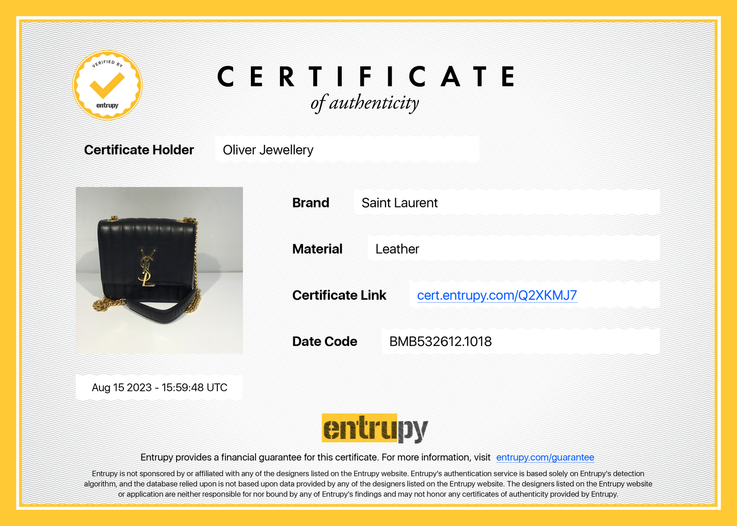 Saint Laurent Black Lambskin Matelasse Medium Monogram Vicky Chain Bag