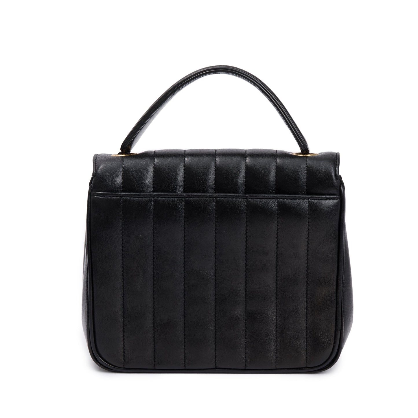 Saint Laurent Black Lambskin Matelasse Medium Monogram Vicky Chain Bag