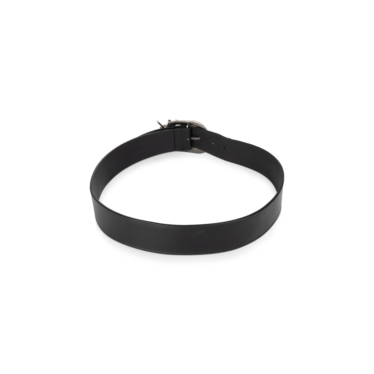 Saint Laurent Black Leather Celtic Belt