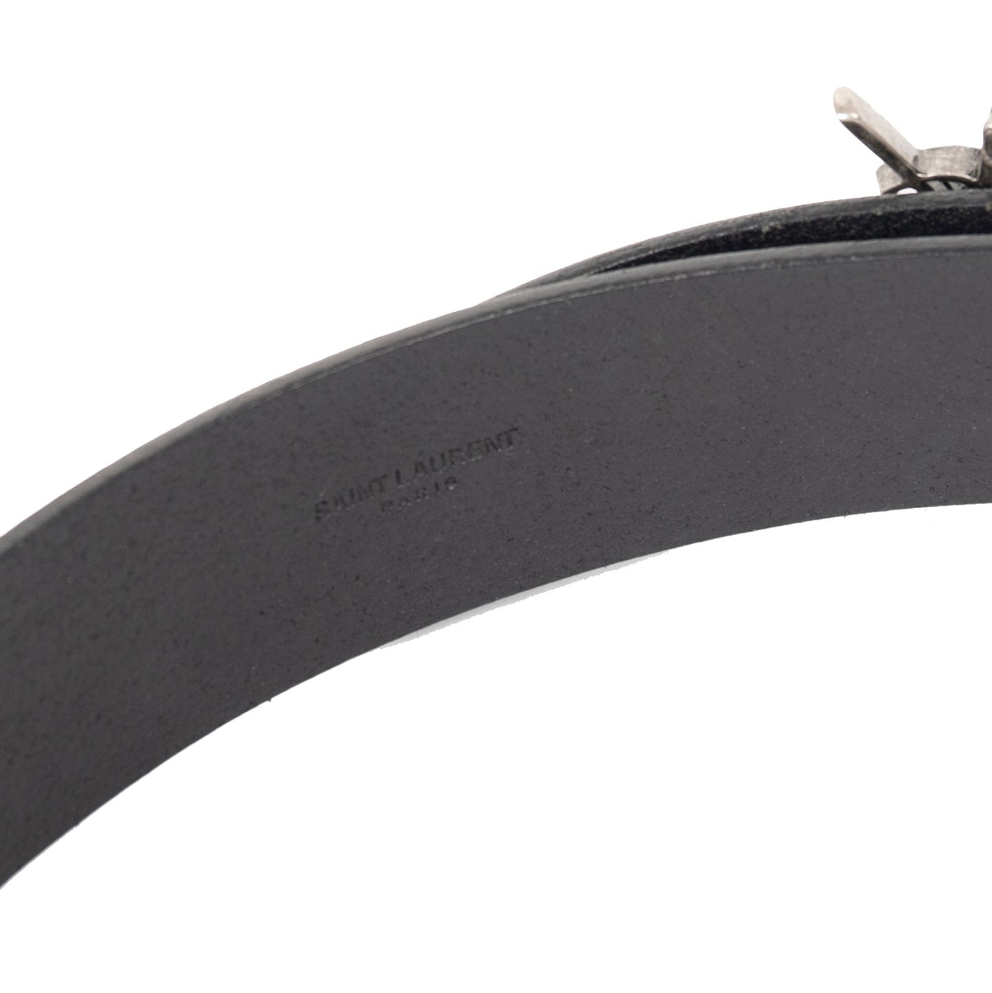 Saint Laurent Black Leather Celtic Belt