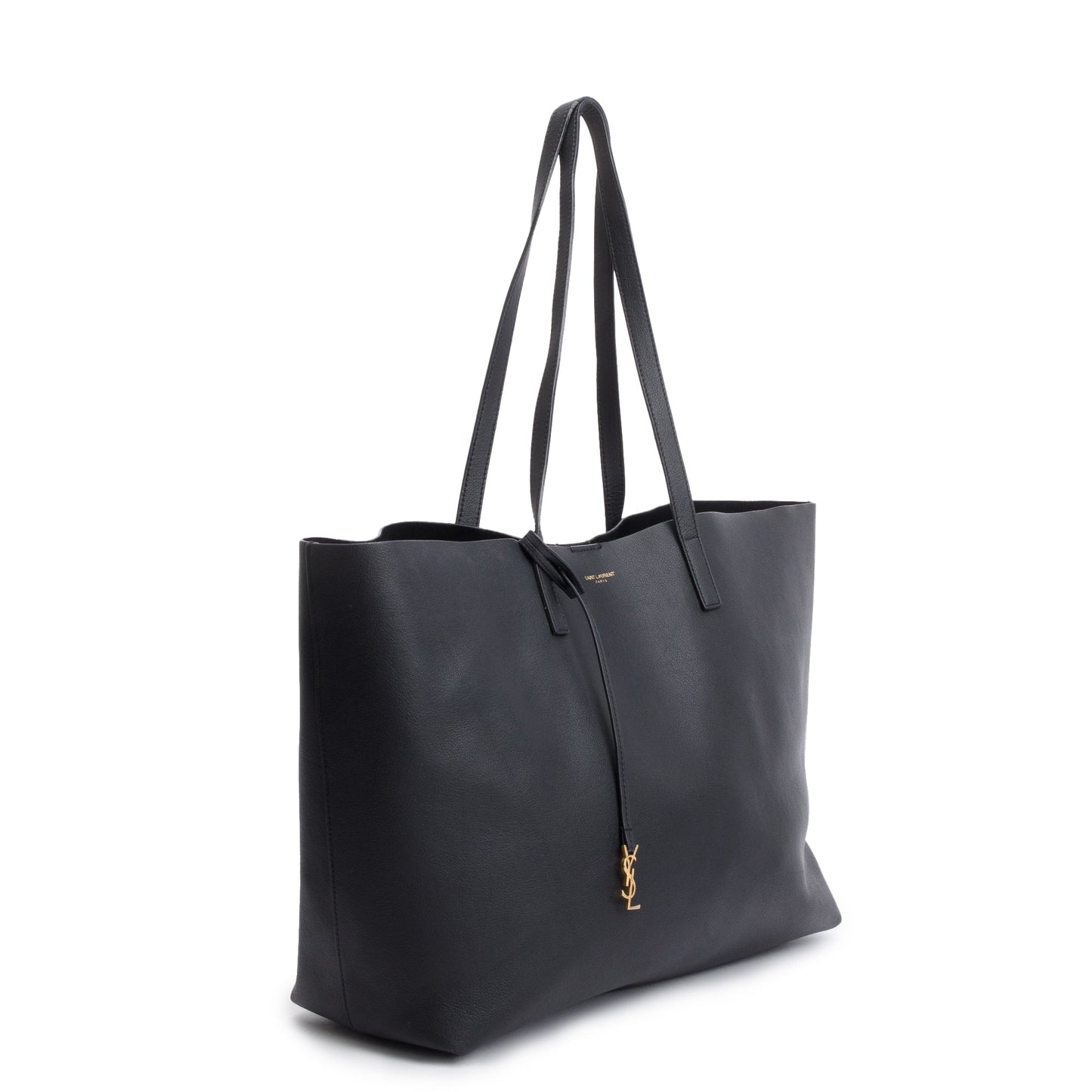 Saint Laurent Black Leather Large E/W Shopping Tote