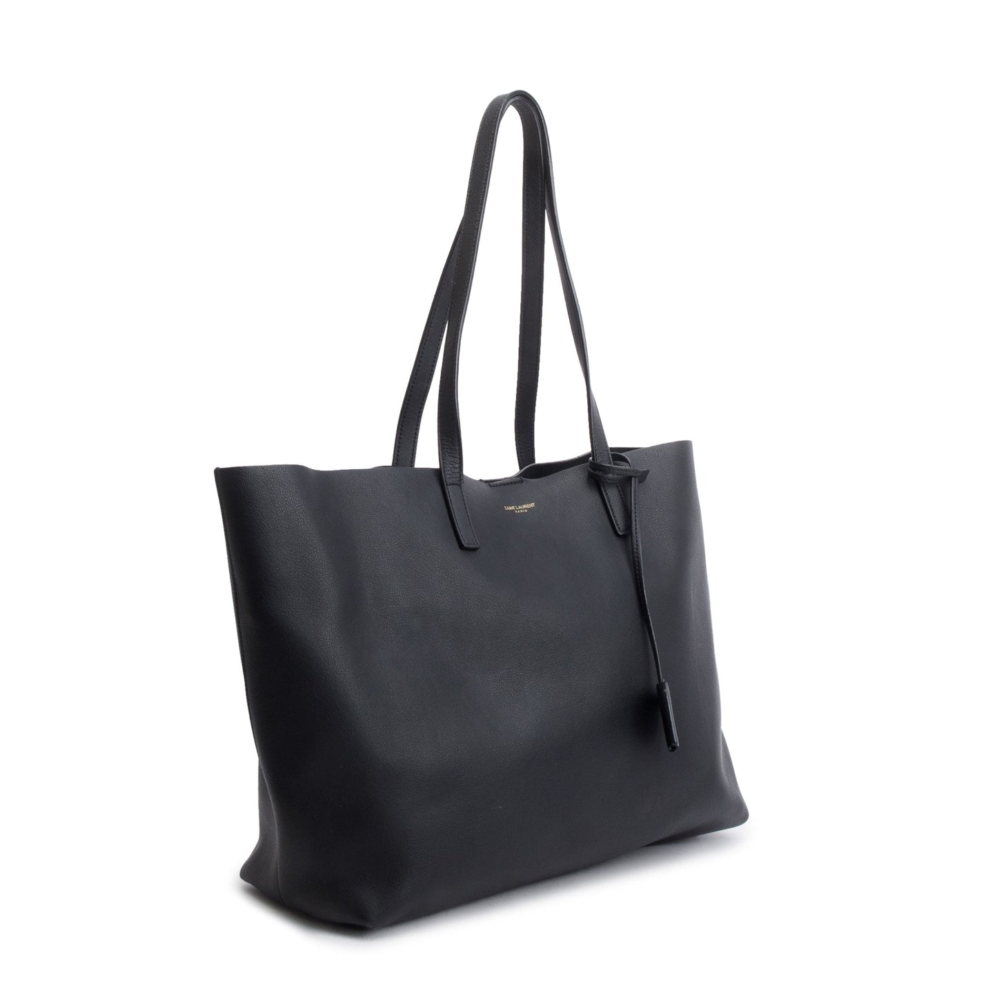 Saint Laurent Black Leather Large E/W Shopping Tote