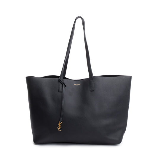 Saint Laurent Black Leather Large E/W Shopping Tote