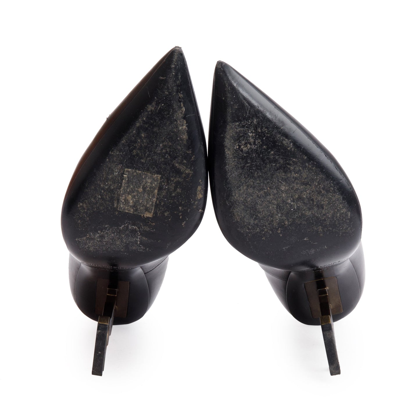 Saint Laurent Black Leather Opyum Pumps, Size 37