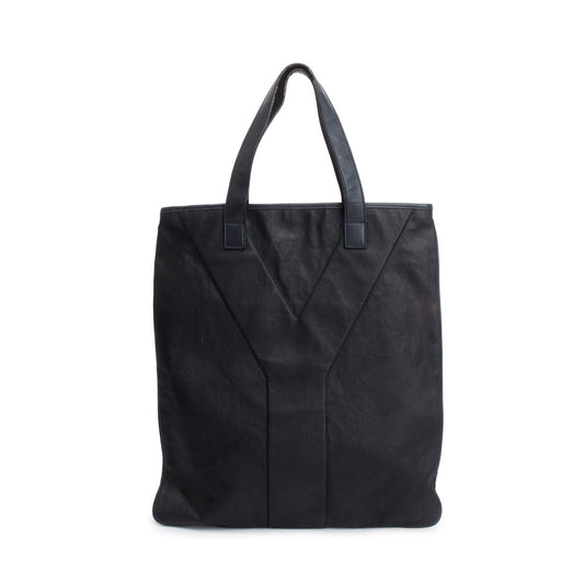 Saint Laurent Black Leather Y Stitch Tanger Shopping Tote