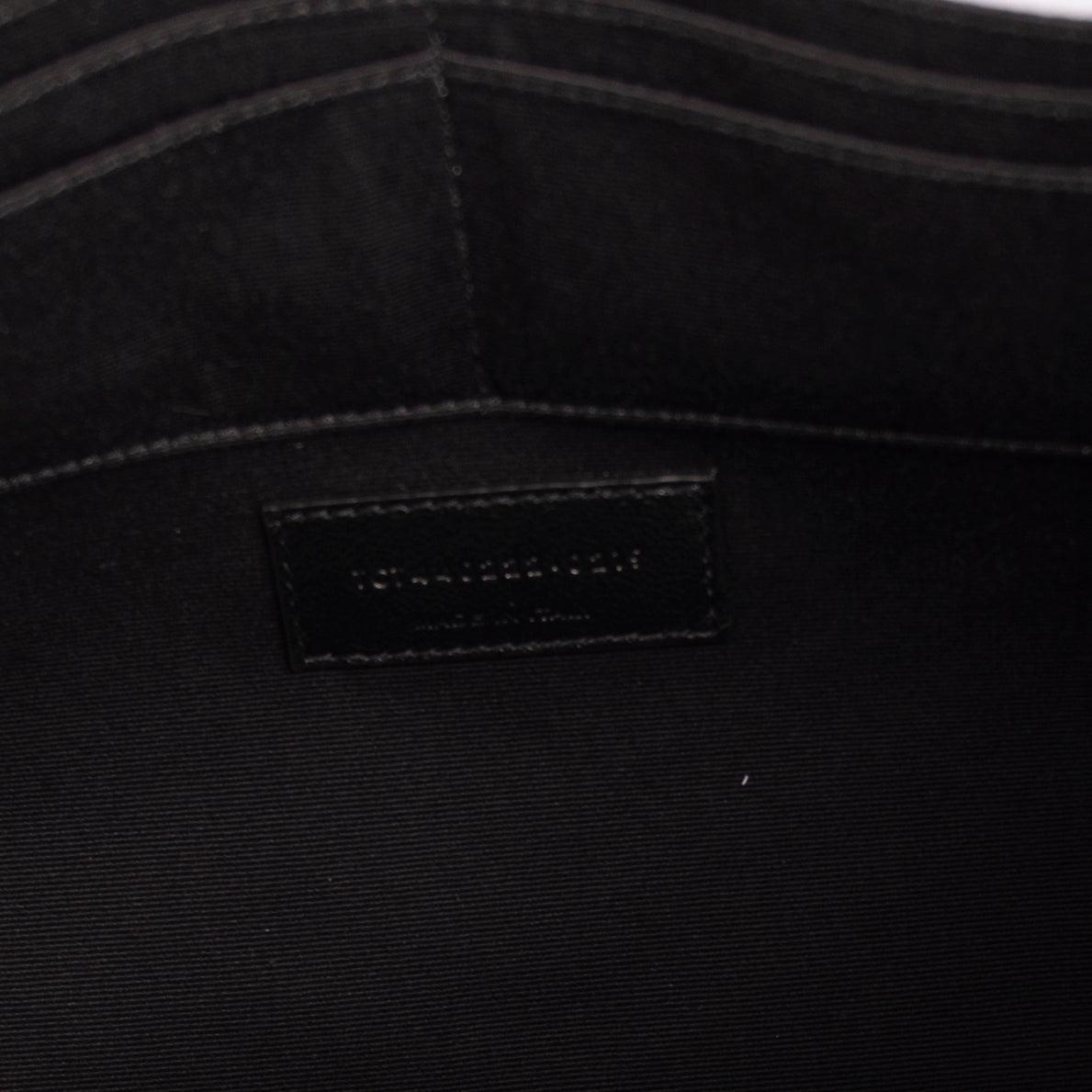 Saint Laurent Black Matelasse Document Holder