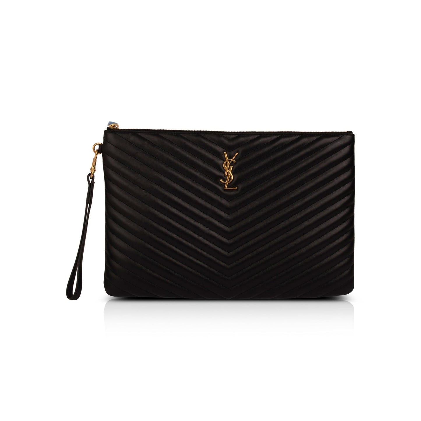 Saint Laurent Black Matelasse Document Holder