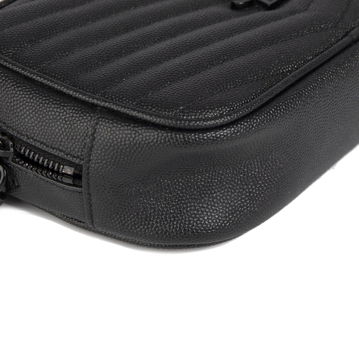 Saint Laurent Black Matelasse Lou Mini Crossbody Bag