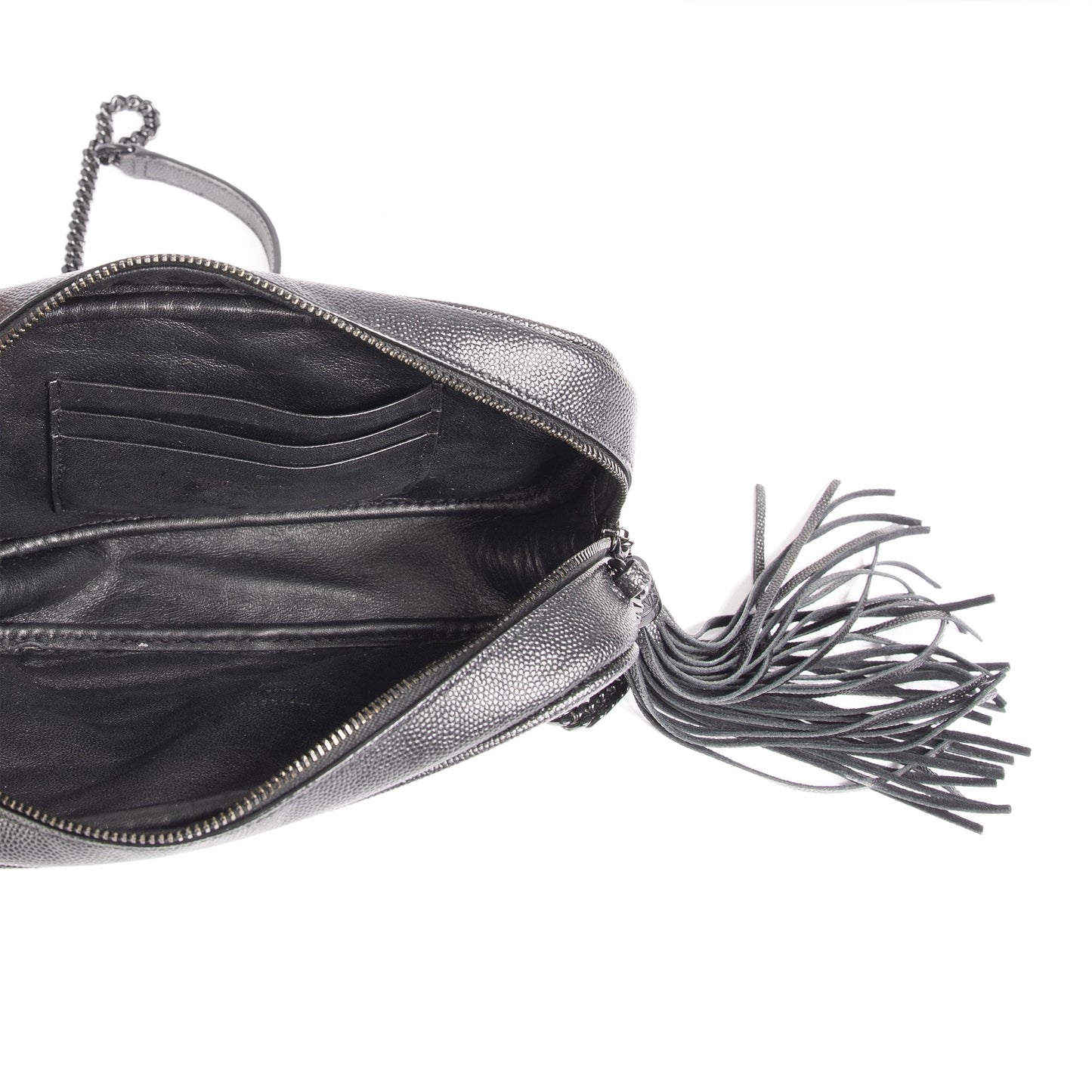Saint Laurent Black Matelasse Lou Mini Crossbody Bag