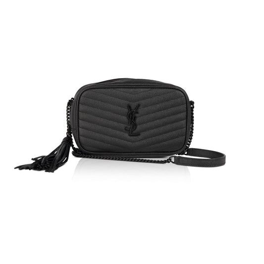 Saint Laurent Black Matelasse Lou Mini Crossbody Bag