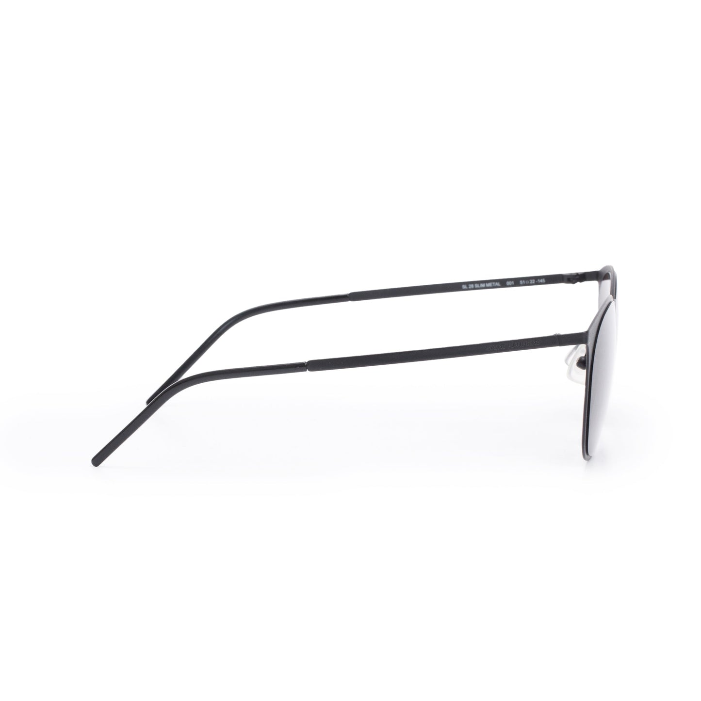Saint Laurent Black Metal SL 28 Slim Metal Sunglasses