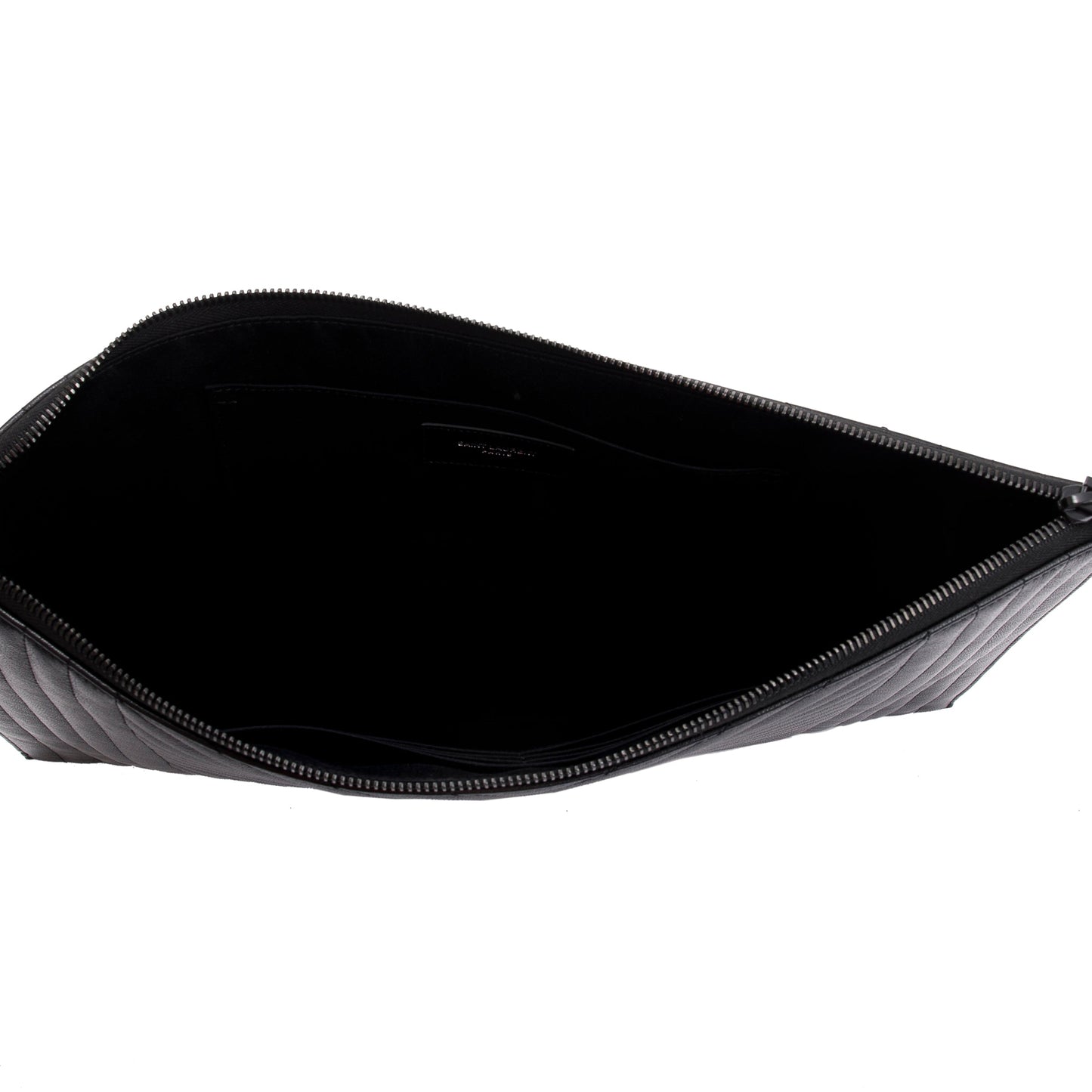 Saint Laurent Black Mixed Matelasse Classic Monogram Zipped Document Holder