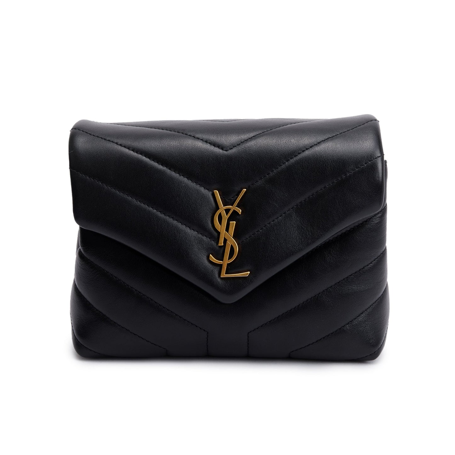 Saint Laurent Black Monogram Matelasse Toy Loulou Crossbody Bag