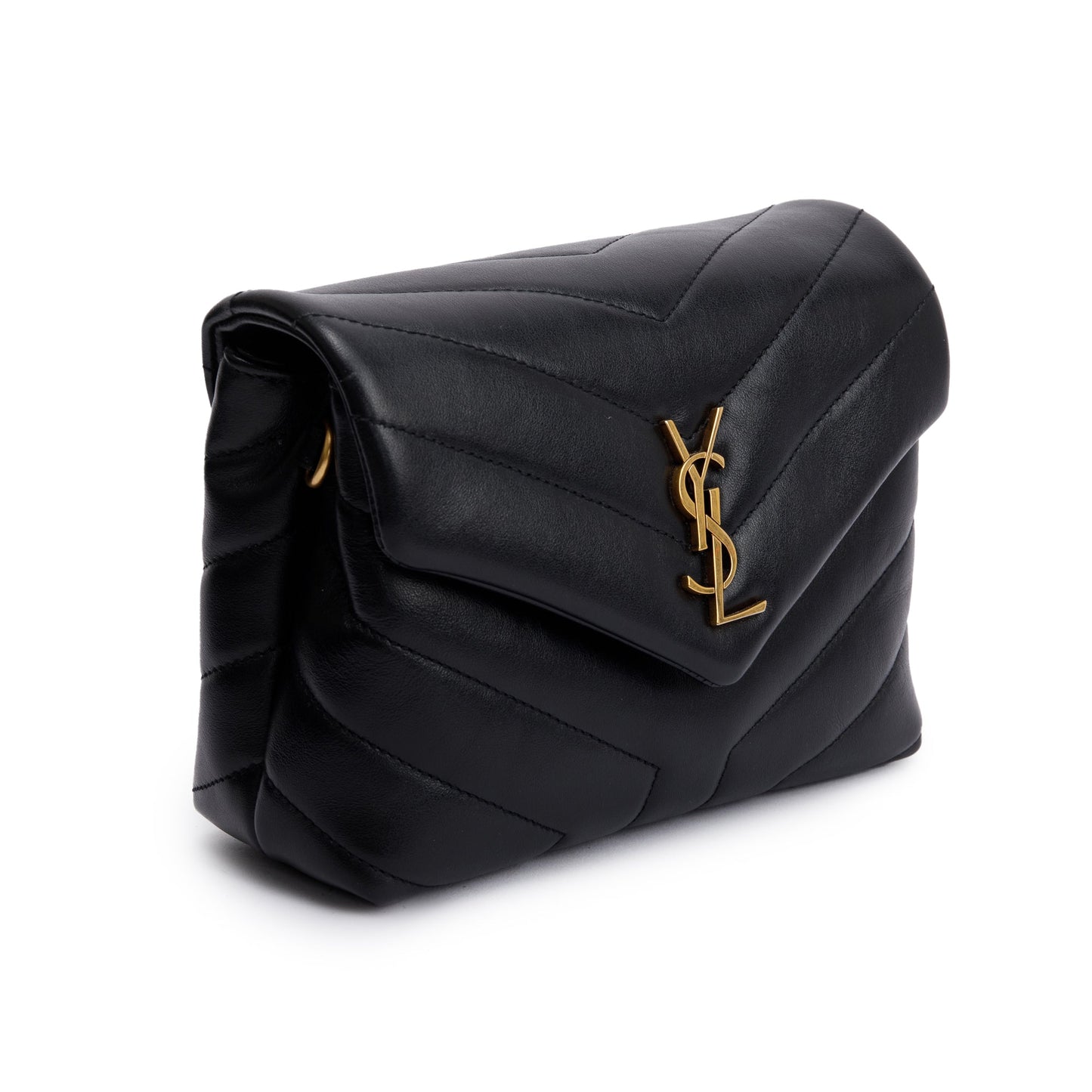 Saint Laurent Black Monogram Matelasse Toy Loulou Crossbody Bag
