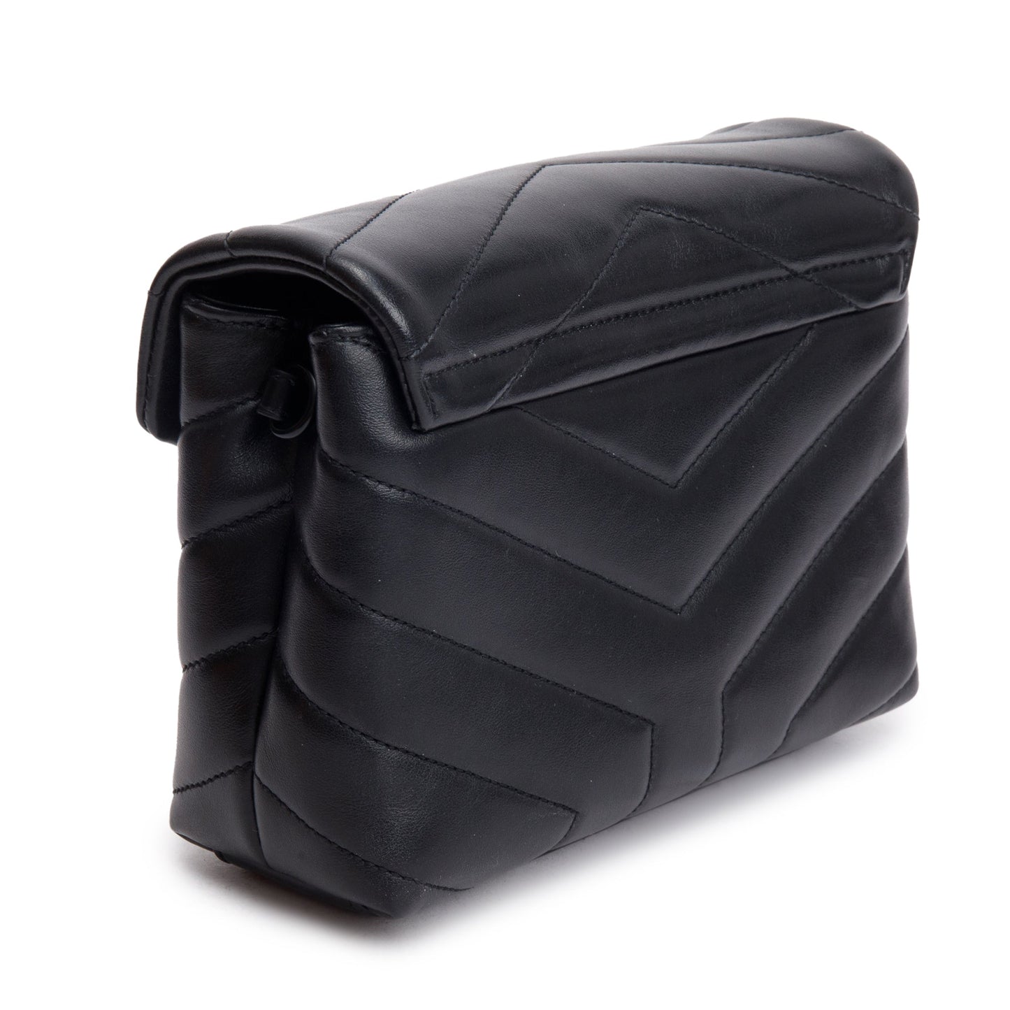 Saint Laurent Black Monogram Matelasse Toy Loulou Crossbody Bag