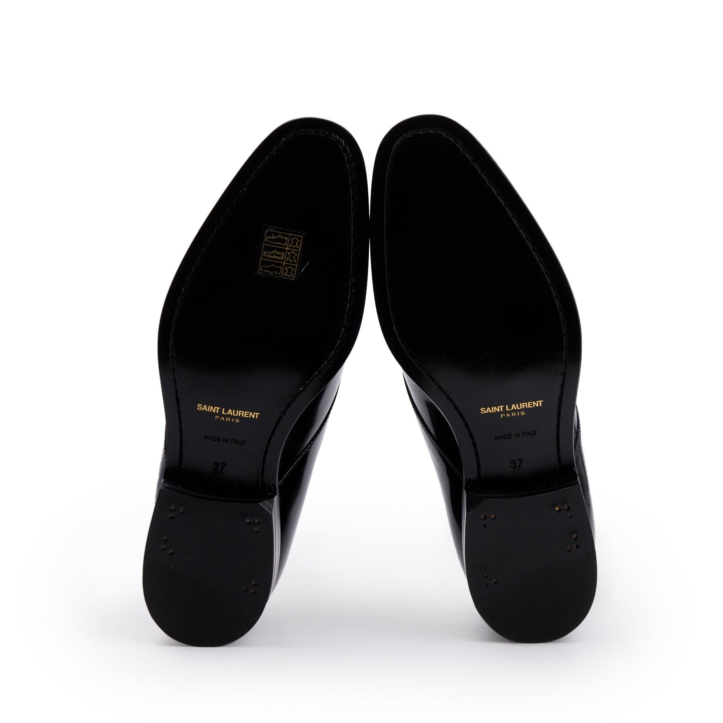 Saint Laurent Black Patent Leather Montaigne 25 Uniform Shoes, Size 37