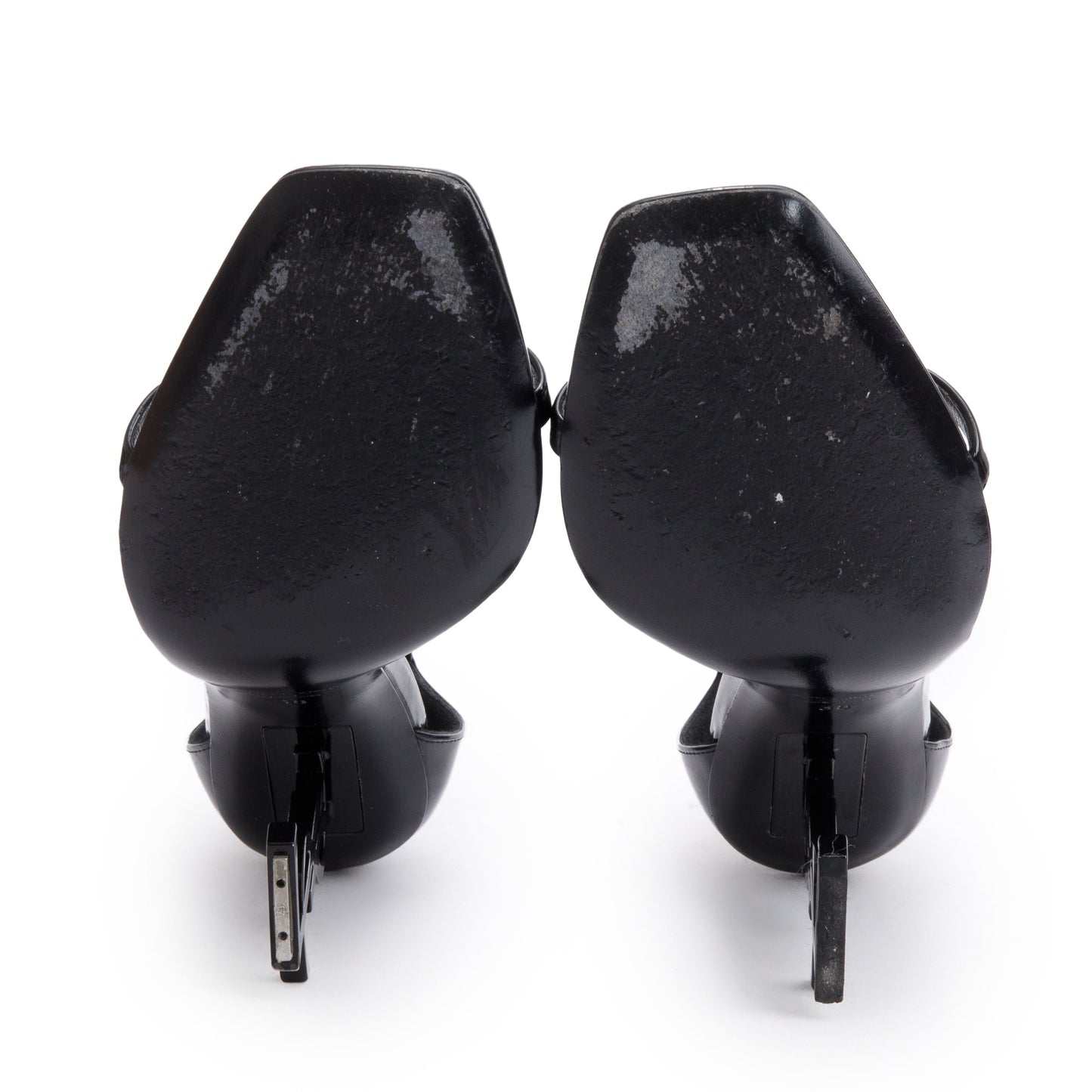 Saint Laurent Black Patent Leather Opyum Sandals, Size 38