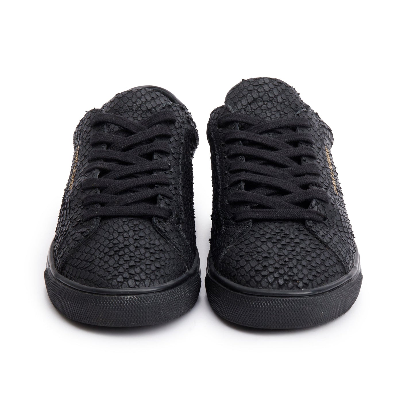 Saint Laurent Black Python Effect Calfskin Leather Andy Sneakers, Size 36