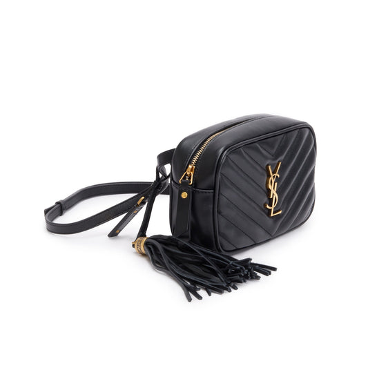 Saint Laurent Black Quilted Calfskin Leather Lou Belt Bag