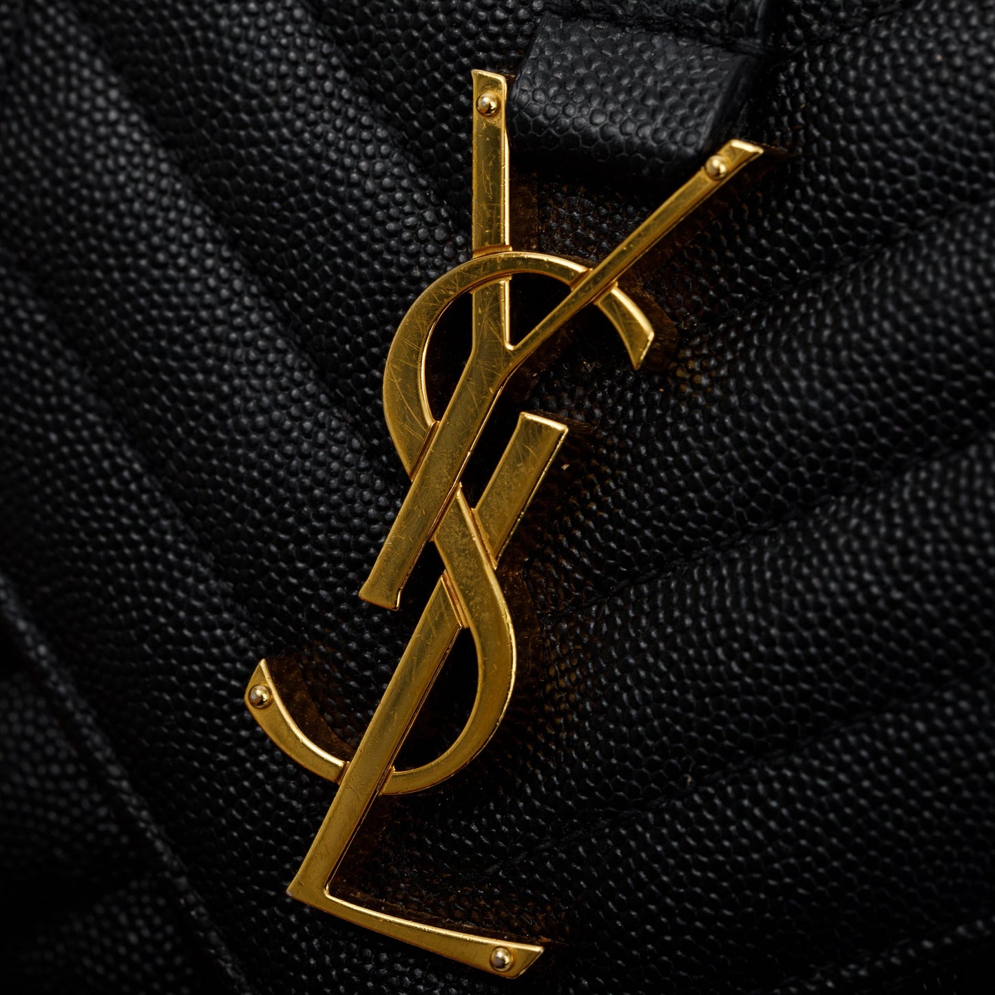 Saint Laurent Black Quilted Grain De Poudre Leather Small Envelope Chain Bag