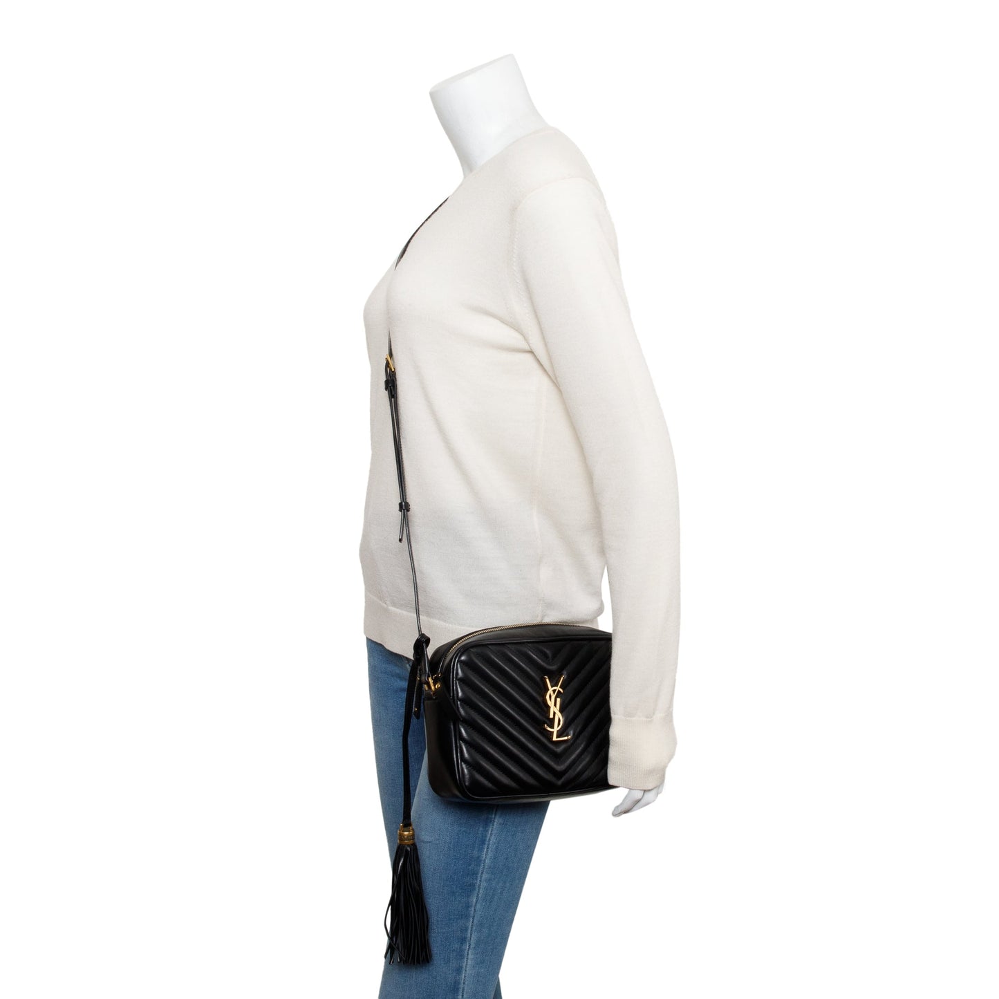 Saint Laurent Black Quilted Leather Lou Camera Bag