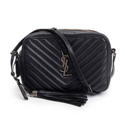 Saint Laurent Black Quilted Leather Lou Camera Bag
