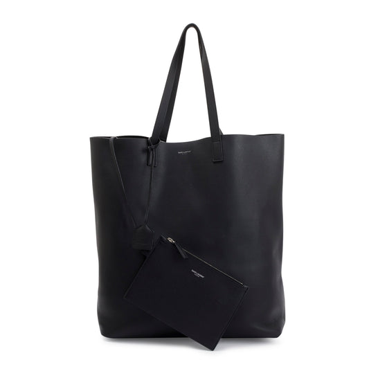 Saint Laurent Black Soft Calfskin Leather N/S Shopping Tote