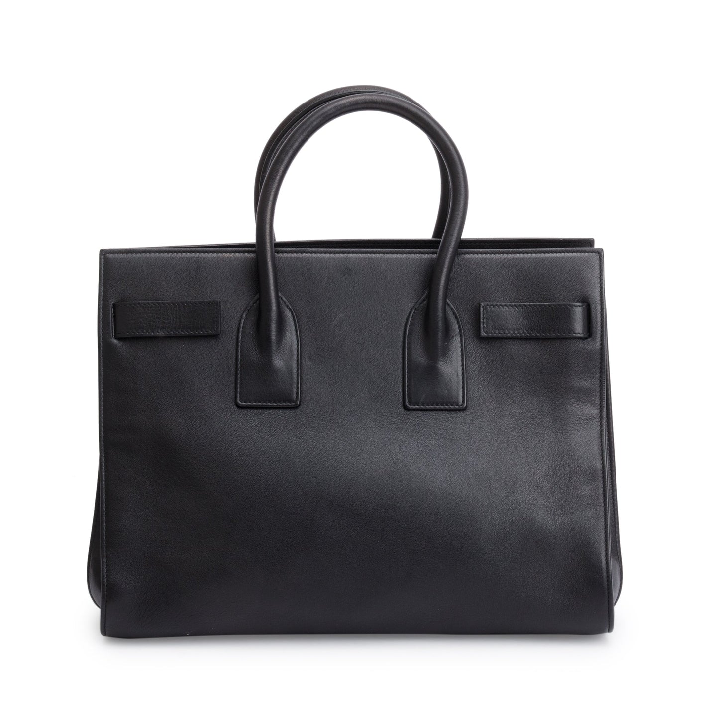 Saint Laurent Black Supple Grained Leather Small Sac De Jour