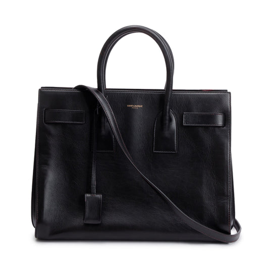 Saint Laurent Black Supple Leather Small Sac De Jour