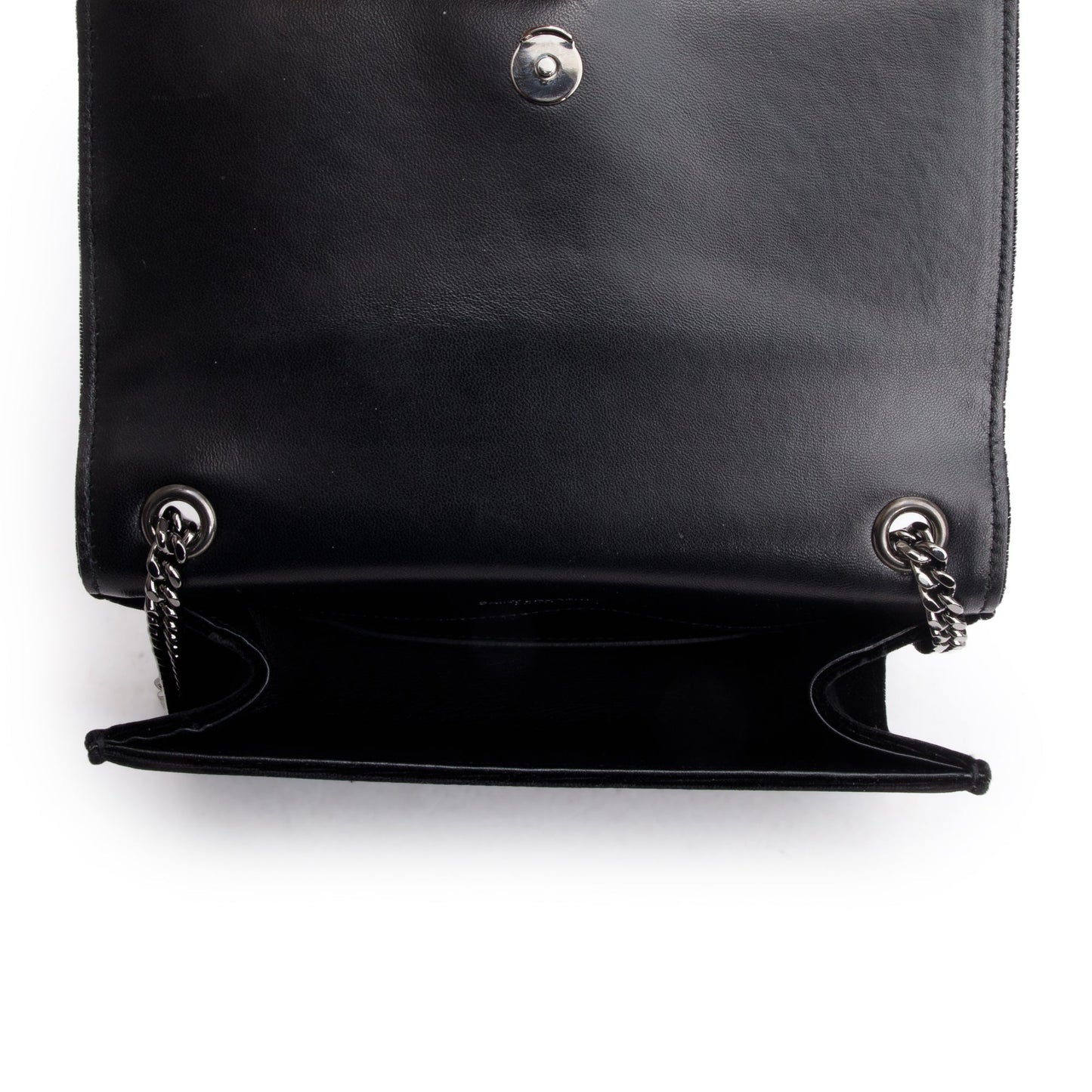 Saint Laurent Black Velvet Crystal Small Kate Tassel Bag