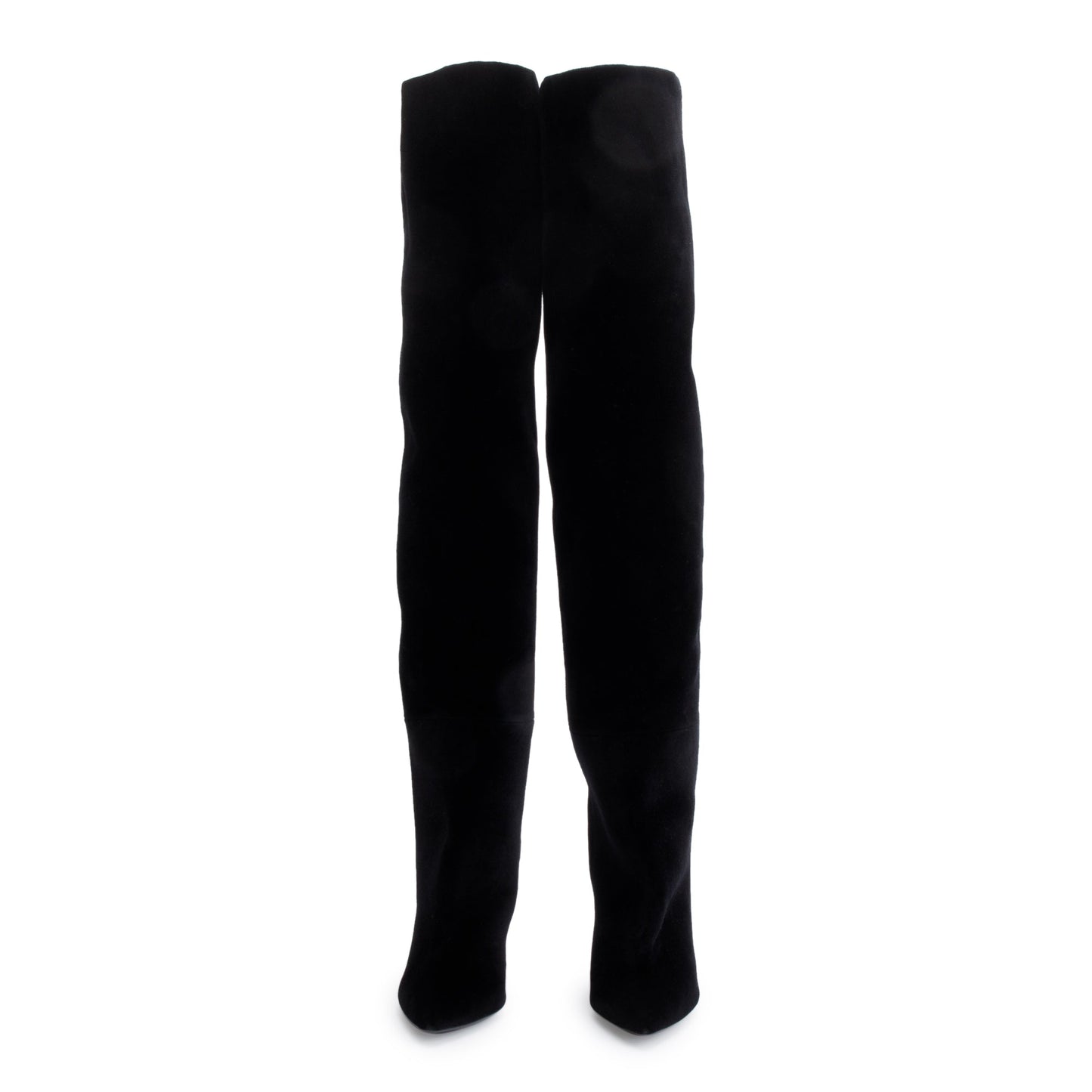 Saint Laurent Black Velvet Niki Over The Knee Boots, Size 35.5