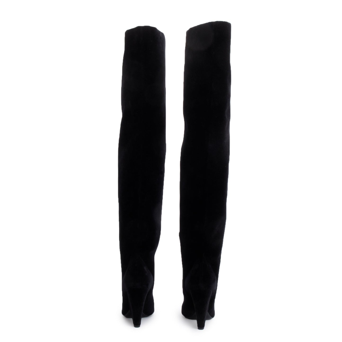 Saint Laurent Black Velvet Niki Over The Knee Boots, Size 35.5