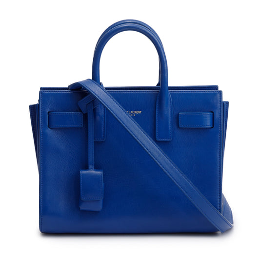 Saint Laurent Blue Smooth Leather Nano Sac De Jour