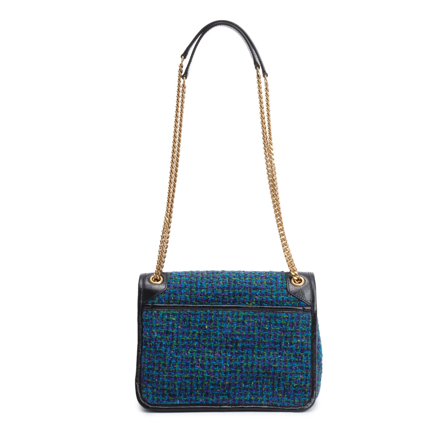 Saint Laurent Blue Tweed Niki Shoulder Bag