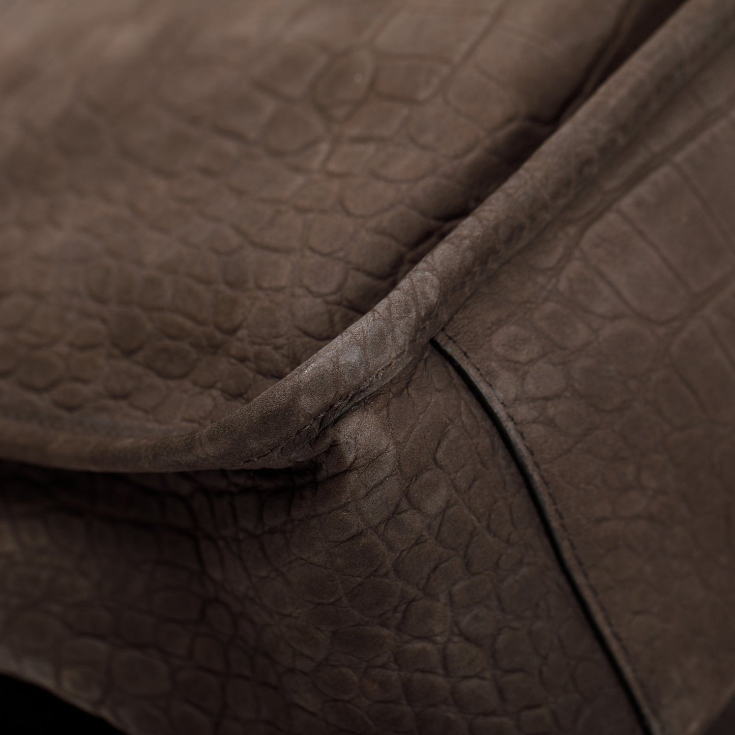 Saint Laurent Brown Crocodile Embossed Nubuck Medium Niki Shoulder Bag