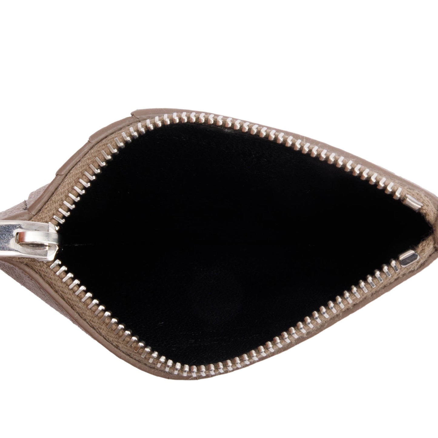 Saint Laurent Brown Grain De Poudre Paris Fragments Zipped Card Case
