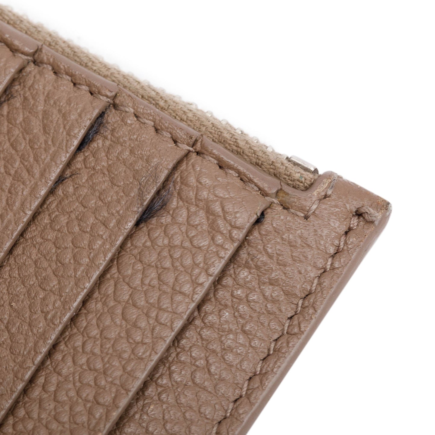 Saint Laurent Brown Grain De Poudre Paris Fragments Zipped Card Case