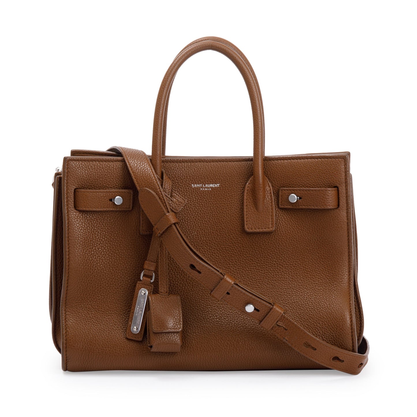 Saint Laurent Brown Grained Calfskin Leather Baby Sac De Jour