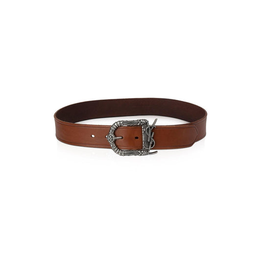 Saint Laurent Brown Leather Celtic Belt
